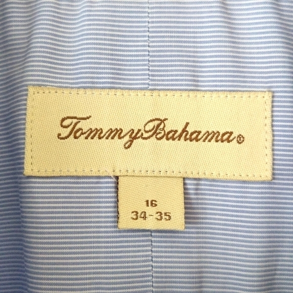 Tommy Bahama Classic Striped Cotton Long Sleeve Button Down Shirt White Blue L - Picture 4 of 15